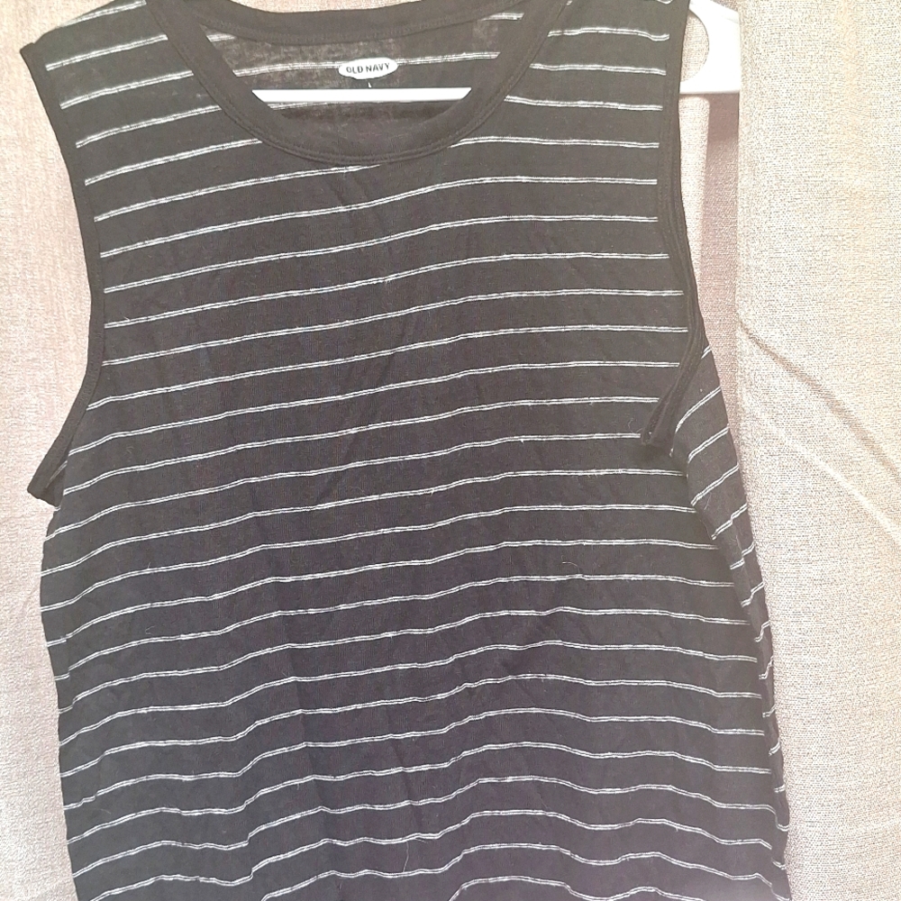 Black and White stripe tank